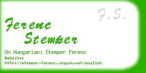 ferenc stemper business card